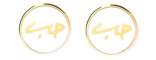 HobLove Round Enamel Earrings in 18kt Yellow Gold - Bil Arabi